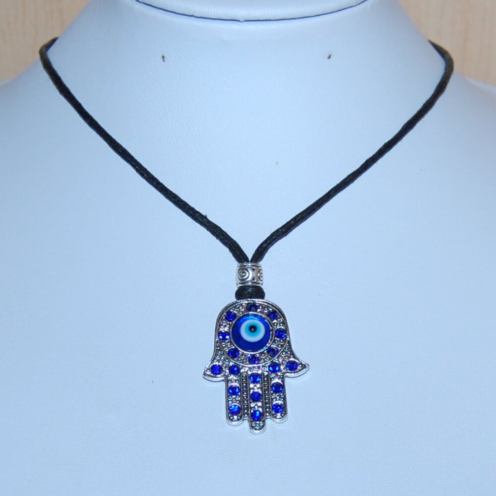 Hamsa Hand Necklace,Evil Eye Necklace,Good Luck Necklace